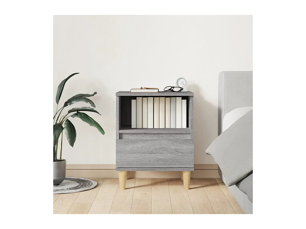 Tables de chevet lot de 2 avec compartiments ouverts Sonoma gris 40x35x50 cm