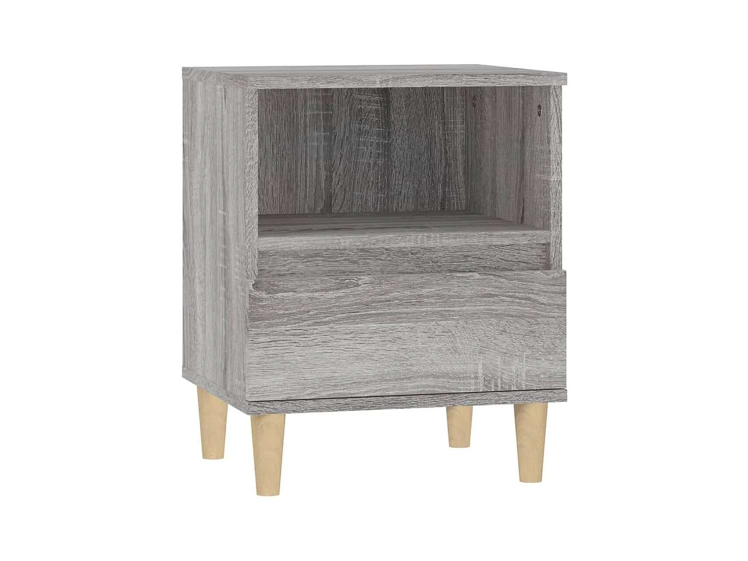 Tables de chevet lot de 2 avec compartiments ouverts Sonoma gris 40x35x50 cm