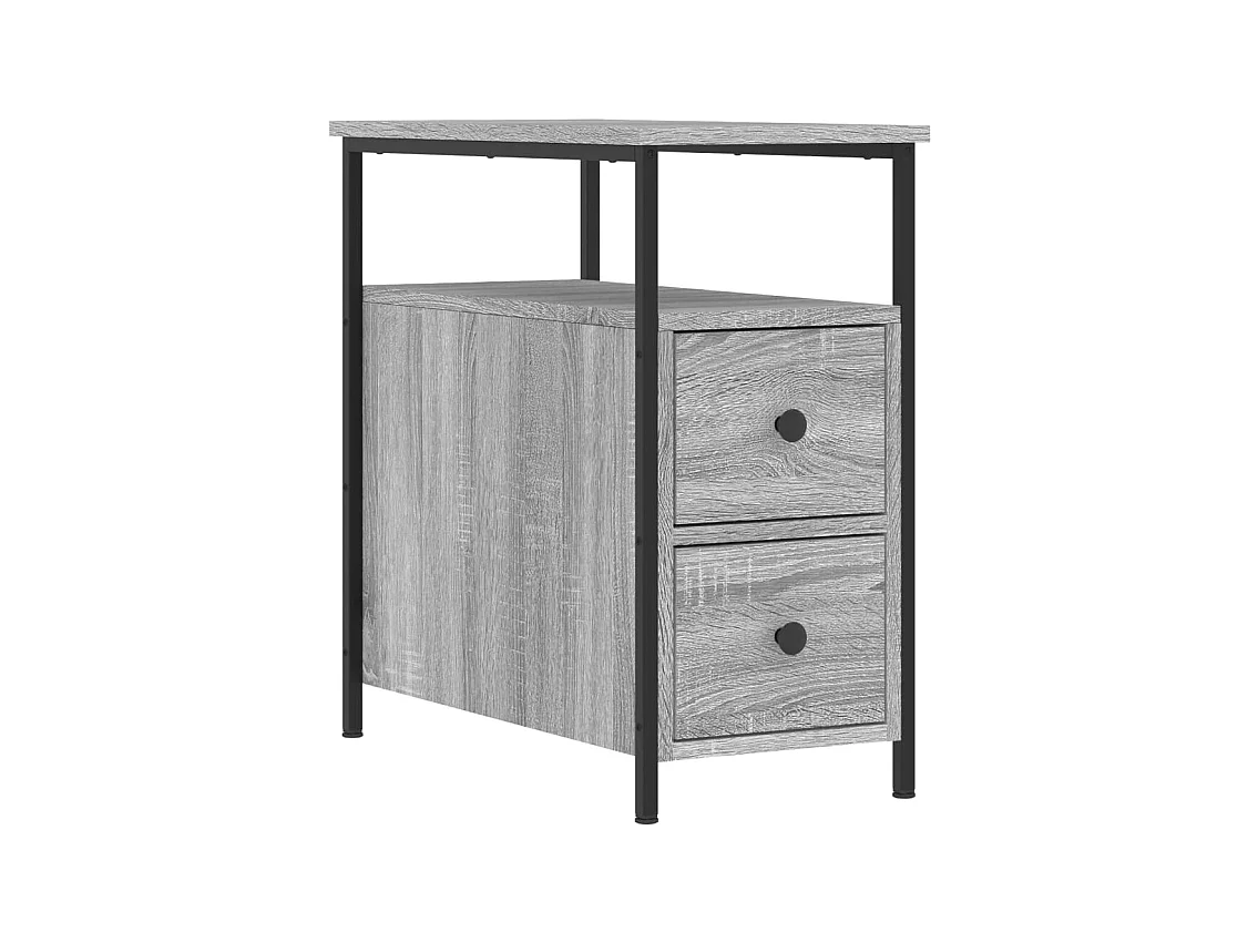 Mesitas de noche | Mesilla de noche 2 uds madera ingeniería gris Sonoma 30x60x60 cm
