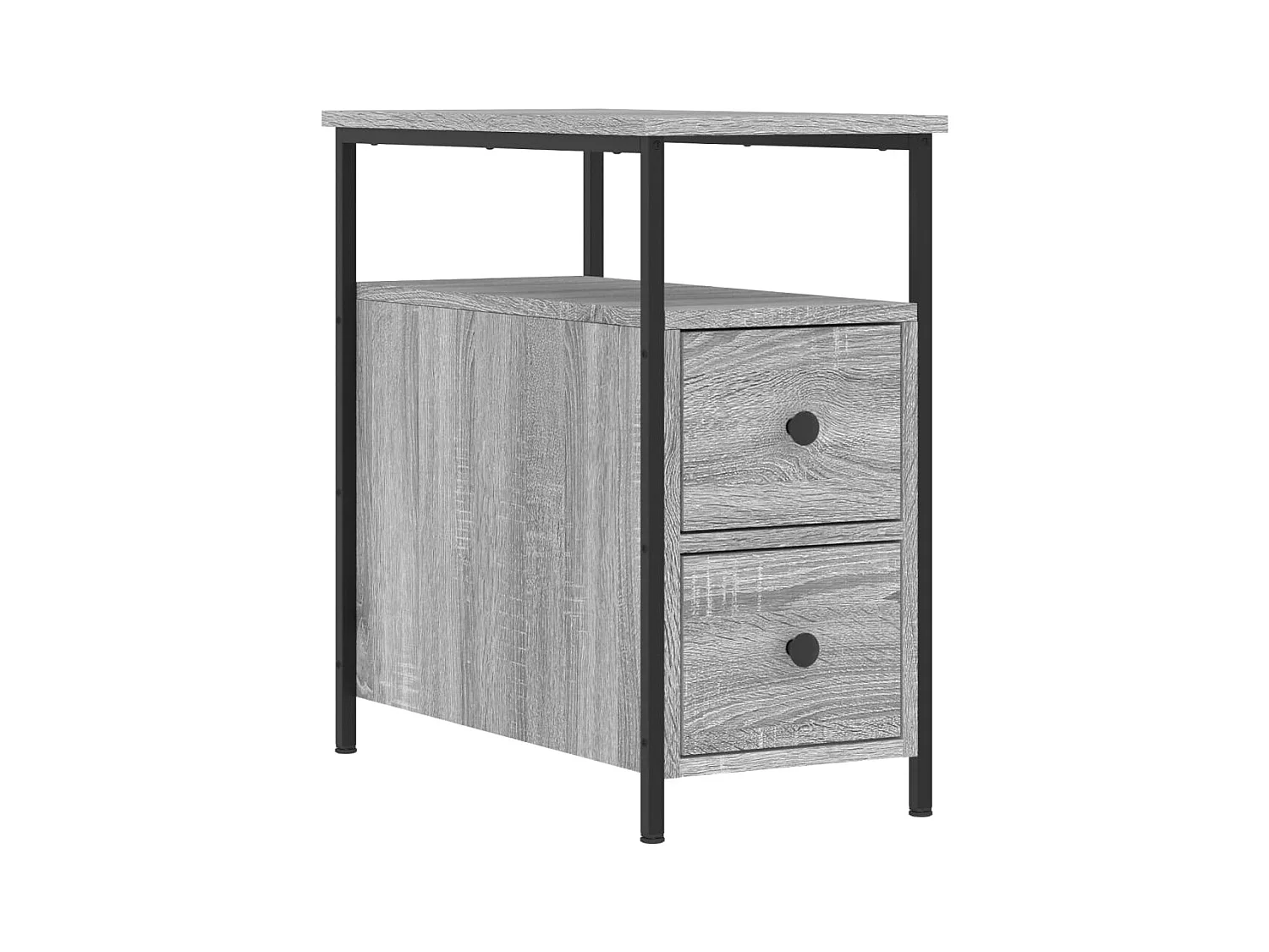 Mesitas de noche | Mesilla de noche 2 uds madera ingeniería gris Sonoma 30x60x60 cm