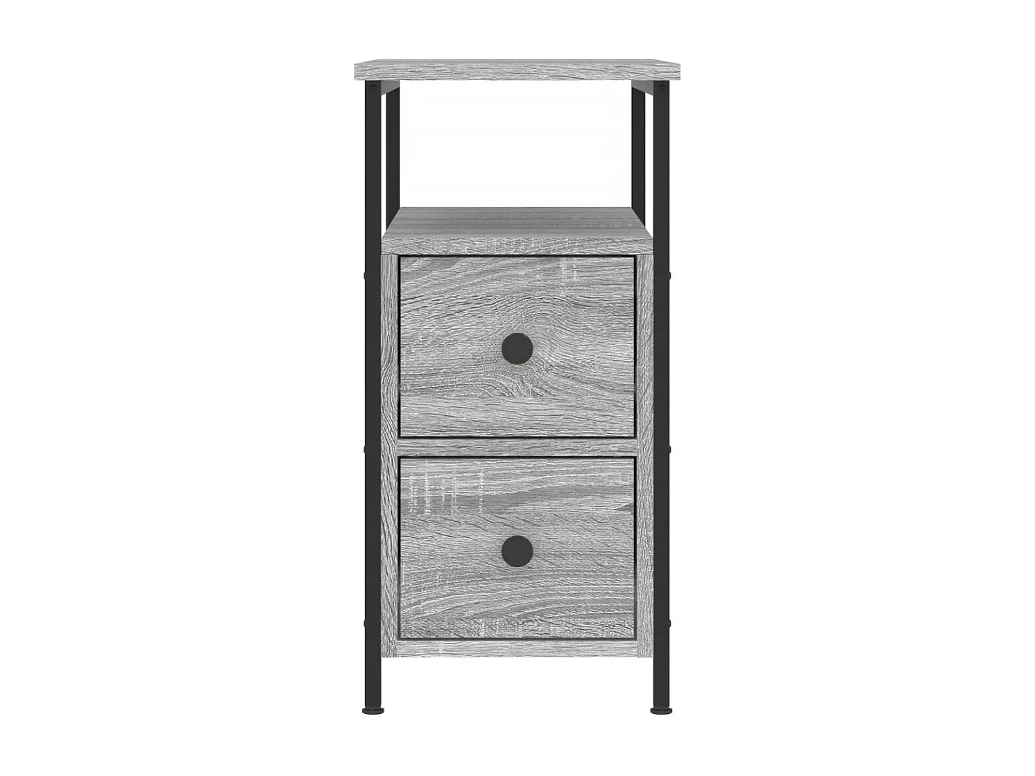 Mesitas de noche | Mesilla de noche 2 uds madera ingeniería gris Sonoma 30x60x60 cm