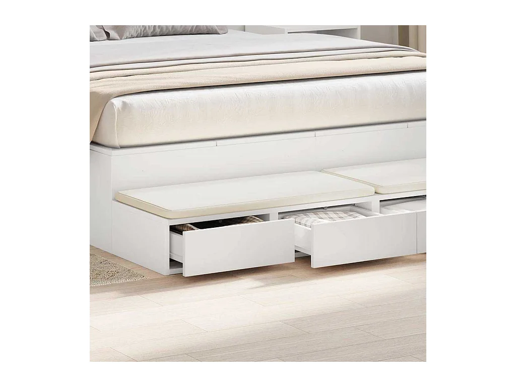 Cajones de cama con cajón Blanco 135x36.5x16.5 cm