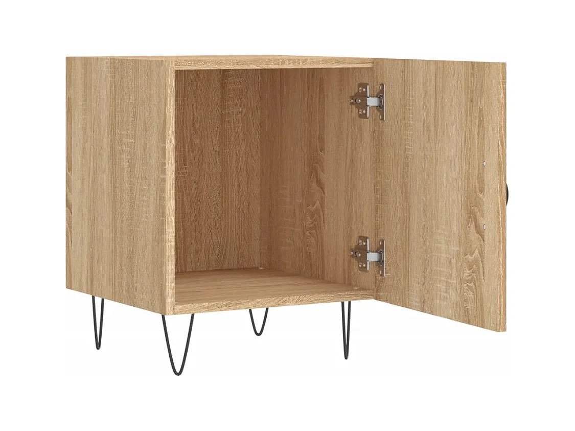 Mesitas de noche | Mesilla de noche 2 uds madera ingeniería roble Sonoma 40x40x50 cm