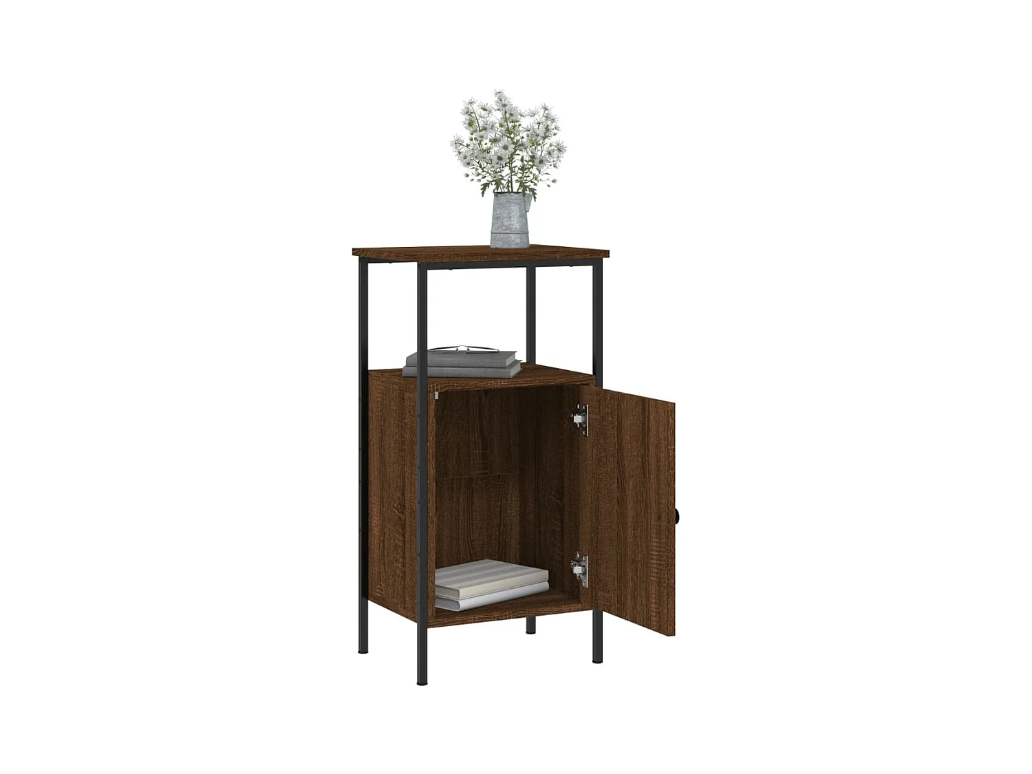 Mesita de noche | Mesilla de noche madera de ingeniería roble marrón 41x31x80 cm