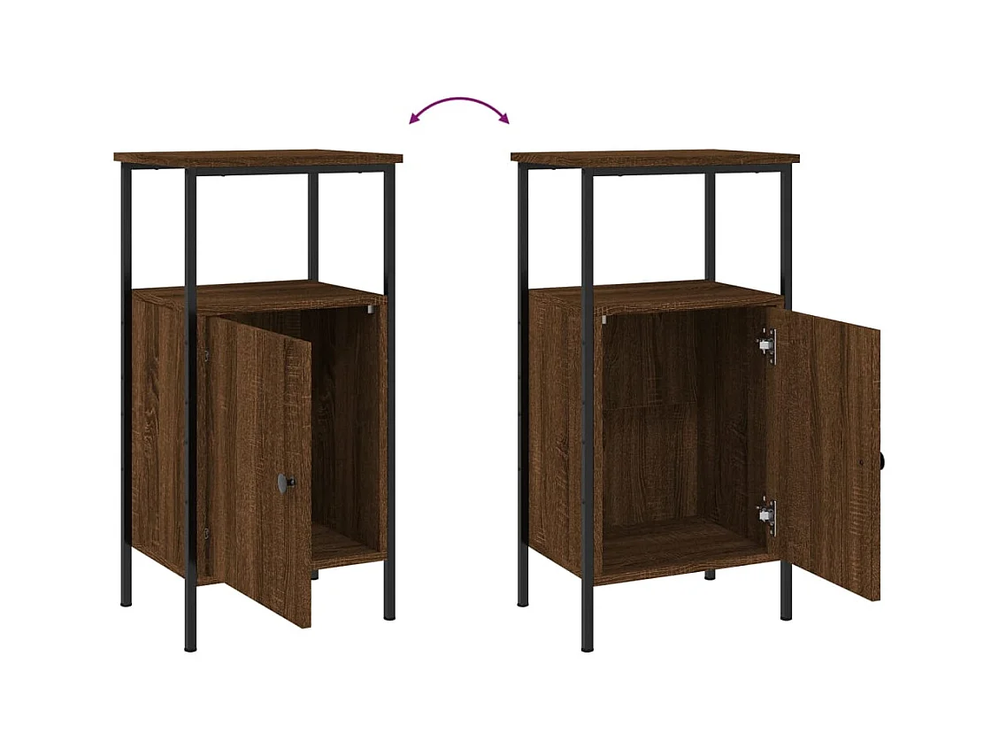 Mesita de noche | Mesilla de noche madera de ingeniería roble marrón 41x31x80 cm