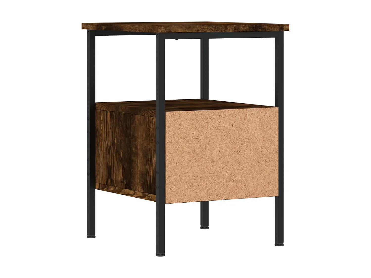 Nachttisch 2er Set-Beistelltisch-Nachttischkommode Räuchereiche 34x36x50 cm Holzwerkstoff SHL99678