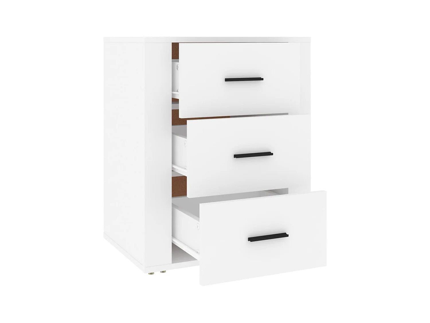 Mesita de noche | Mesilla de noche madera contrachapada blanco 50x36x60 cm