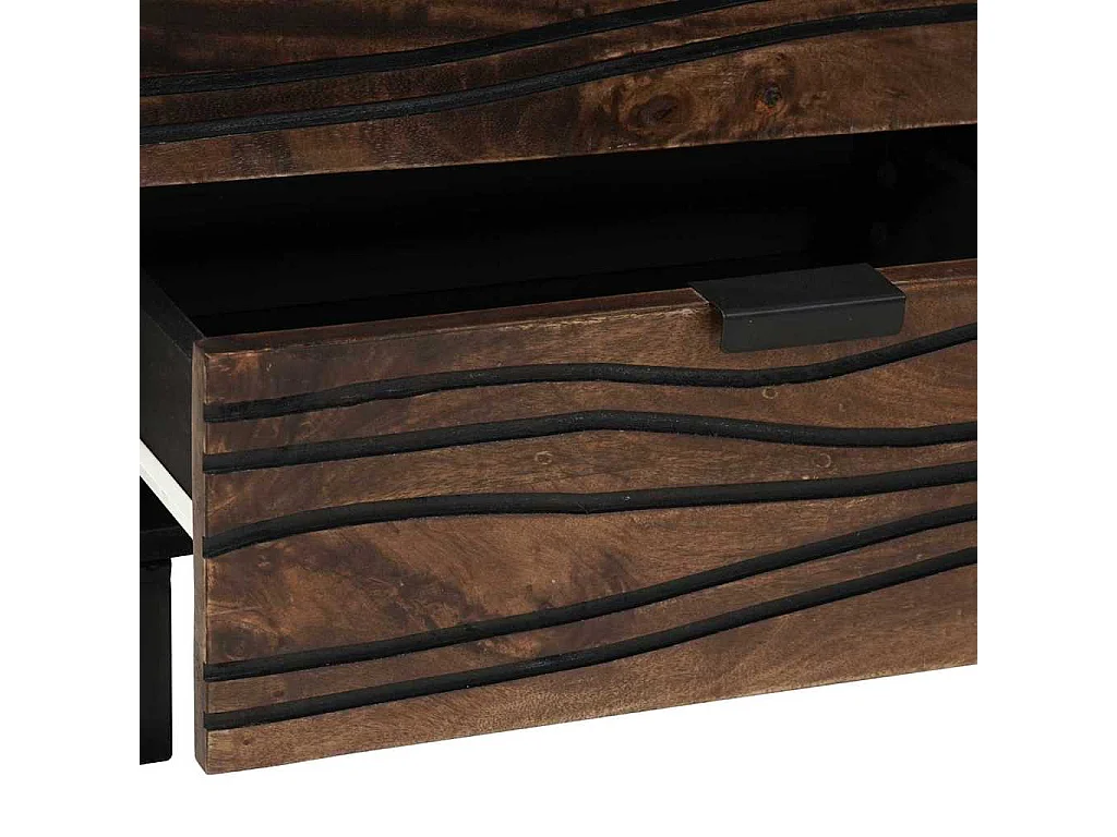 Mesita de Noche | Armario de Noche Nogal 50x33x60 cm madera maciza de mango