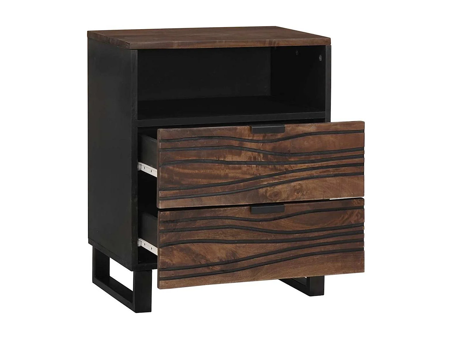 Nachttisch-Beistelltisch Walnuss 50 x 33 x 62 cm Massivholz Akazie SHL18435