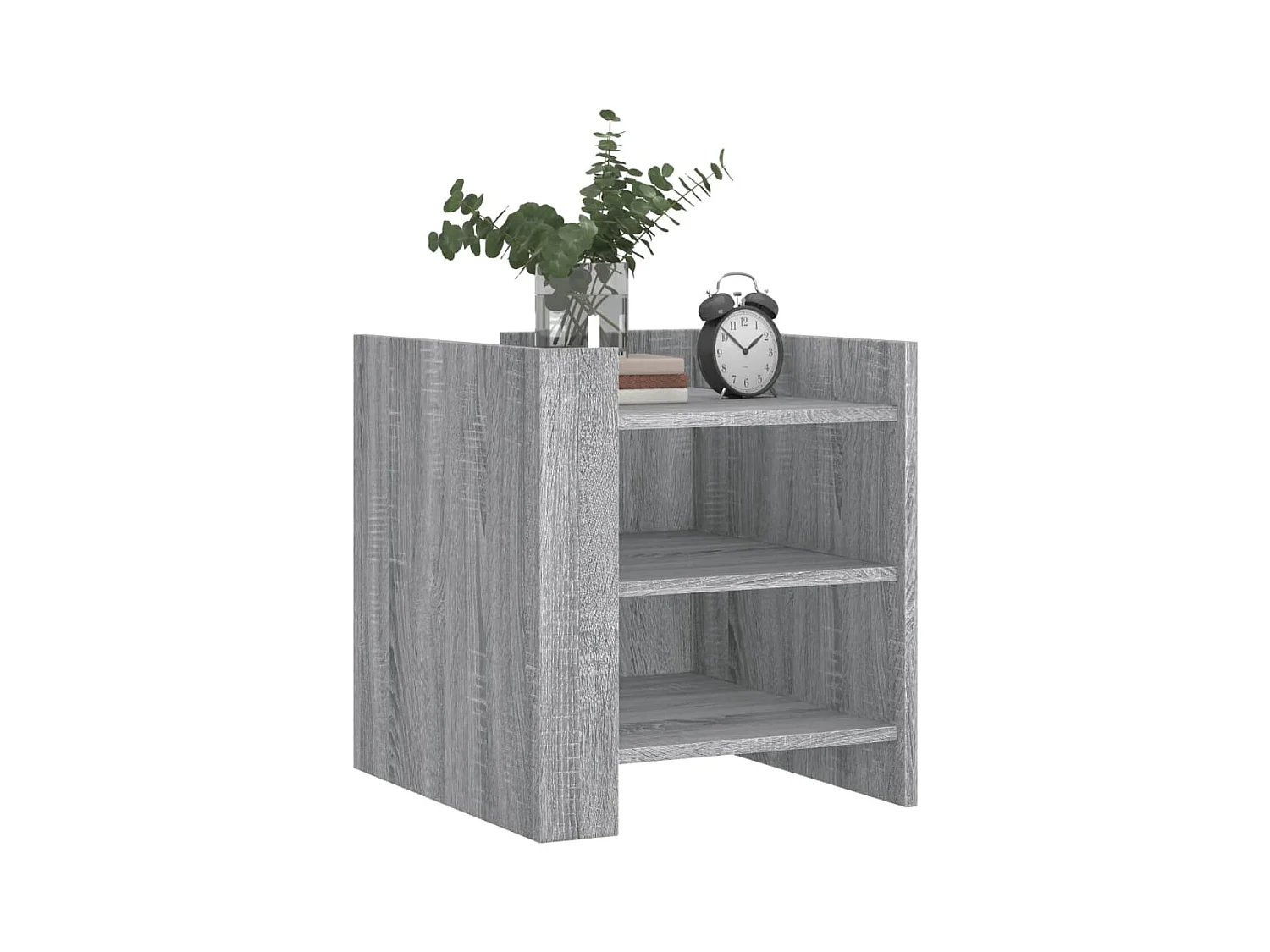 Table de chevet-Table d'appoint Compartiments ouverts sonoma gris 45x50x50 cm bois d'ingénierie