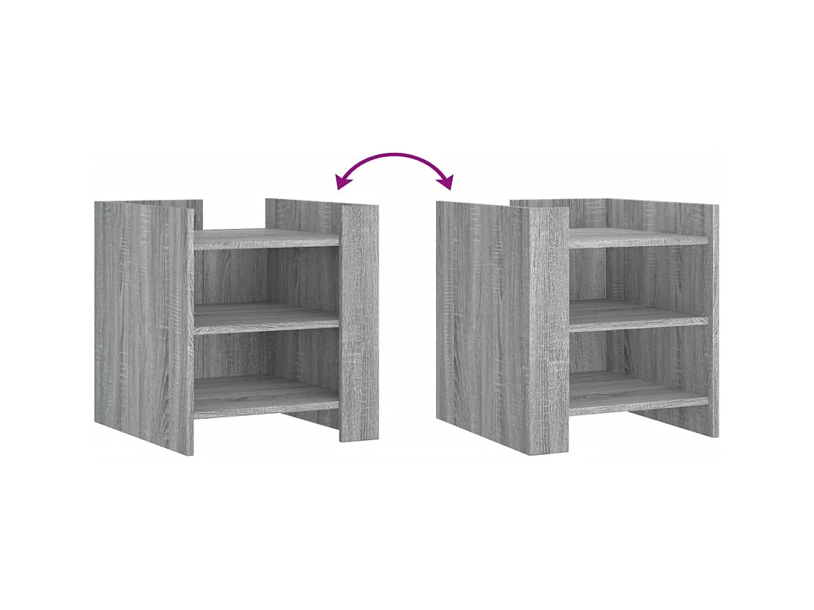 Table de chevet-Table d'appoint Compartiments ouverts sonoma gris 45x50x50 cm bois d'ingénierie