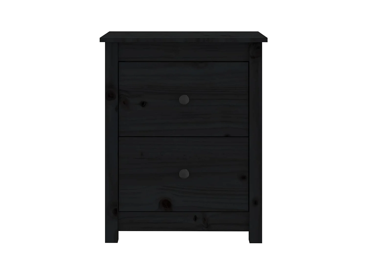 Mesitas de noche | Mesilla de noche 2 uds madera maciza de pino negra 50x35x61,5cm