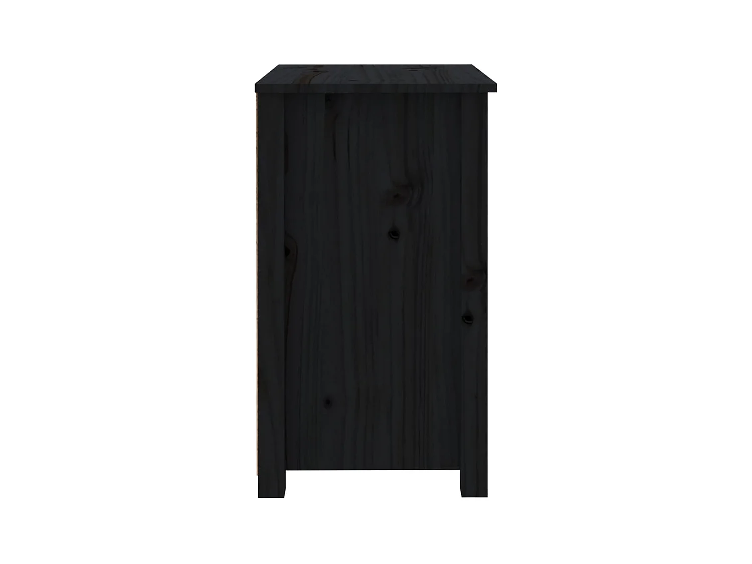Mesitas de noche | Mesilla de noche 2 uds madera maciza de pino negra 50x35x61,5cm