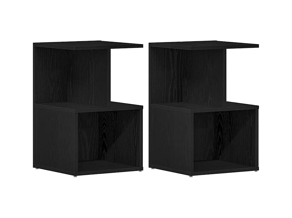 Mesita de Noche | Mesa auxiliar | Armario de Noche 2 uds. Roble negro 35x35x55 cm