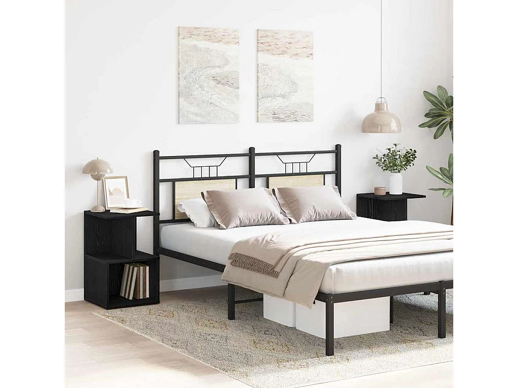 Mesita de Noche | Mesa auxiliar | Armario de Noche 2 uds. Roble negro 35x35x55 cm