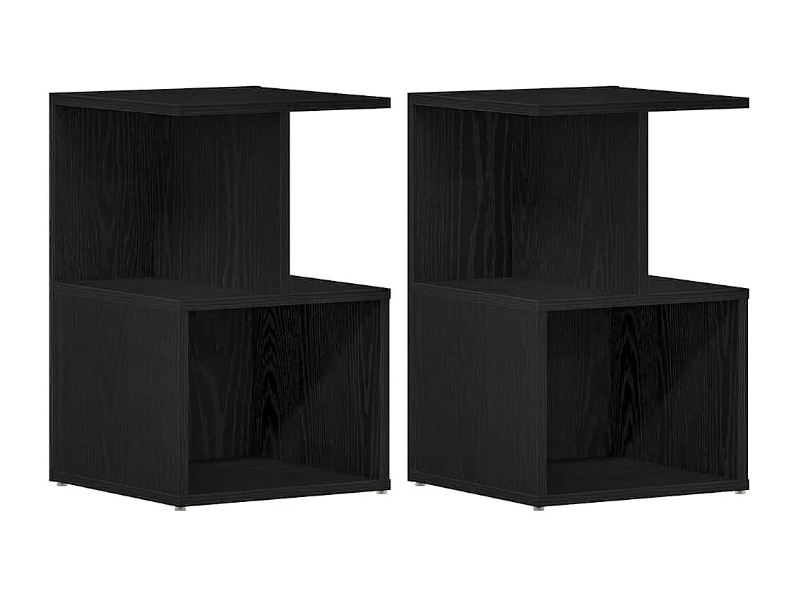 Nachttisch 2er Set-Beistelltisch Schwarze Eiche 35 x 35 x 55 cm Holzwerkstoff SHL97654