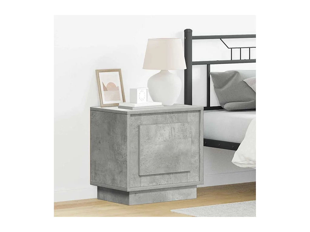Mesita de Noche | Armario de Noche 2 uds Gris hormigón 44x34.5x45 cm