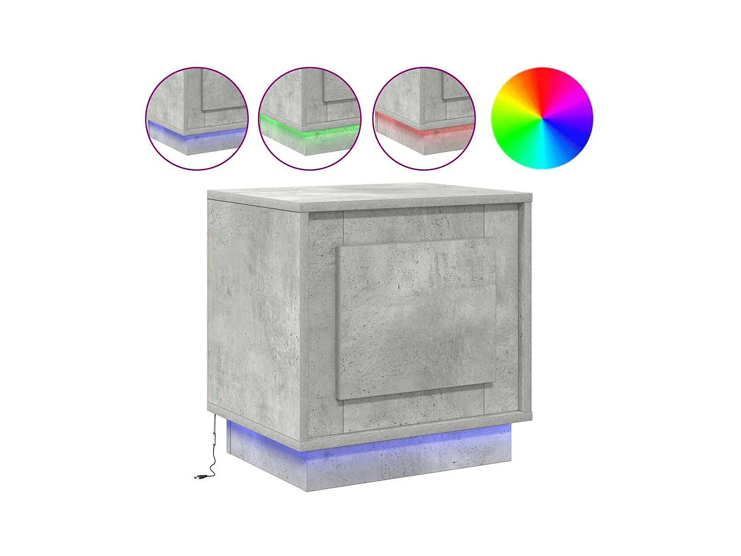 Mesita de Noche | Armario de Noche 2 uds Gris hormigón 44x34.5x45 cm