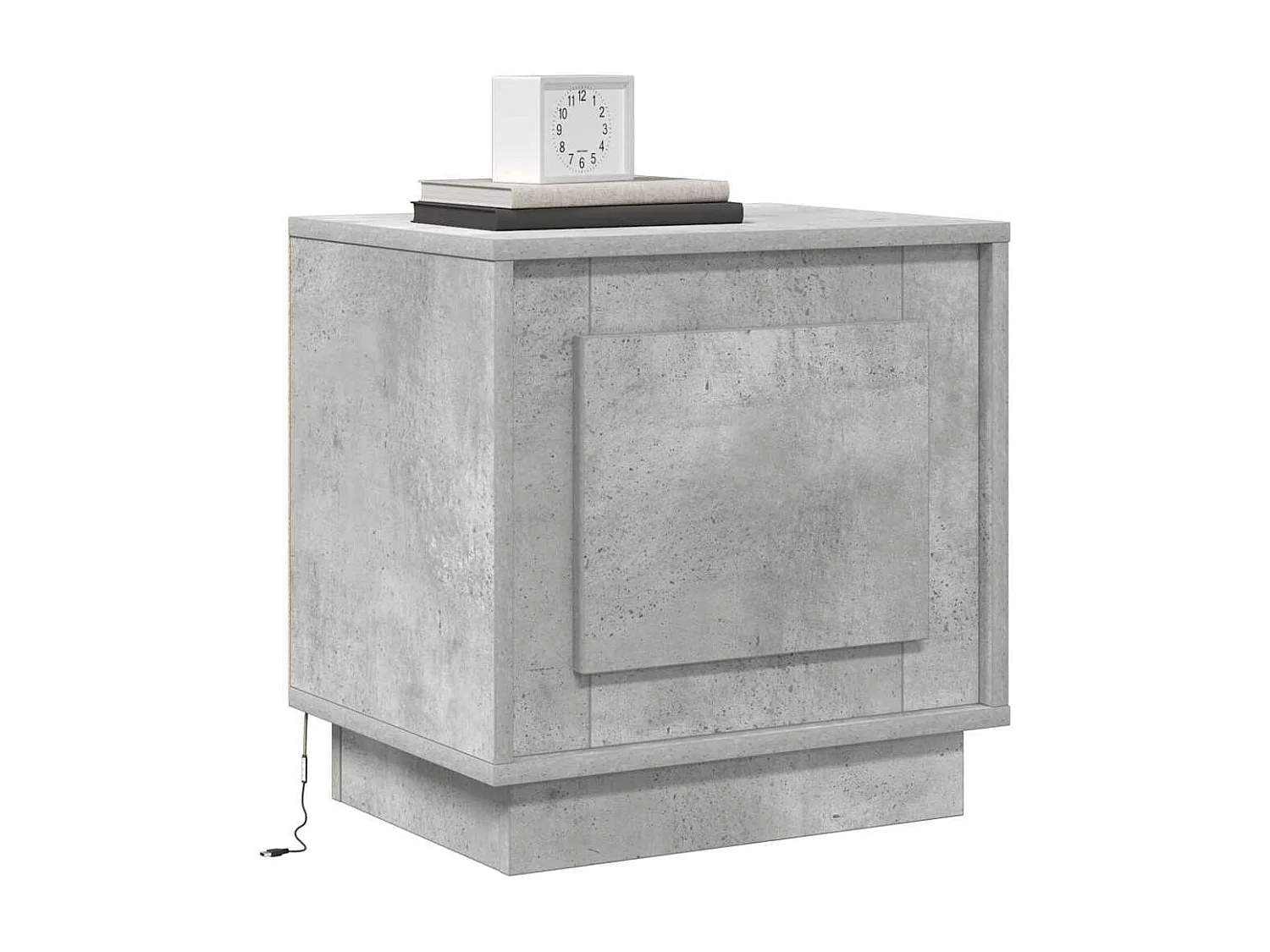 Lot de 2 Tables de chevet avec rangement Gris béton 44x34,5x45 cm