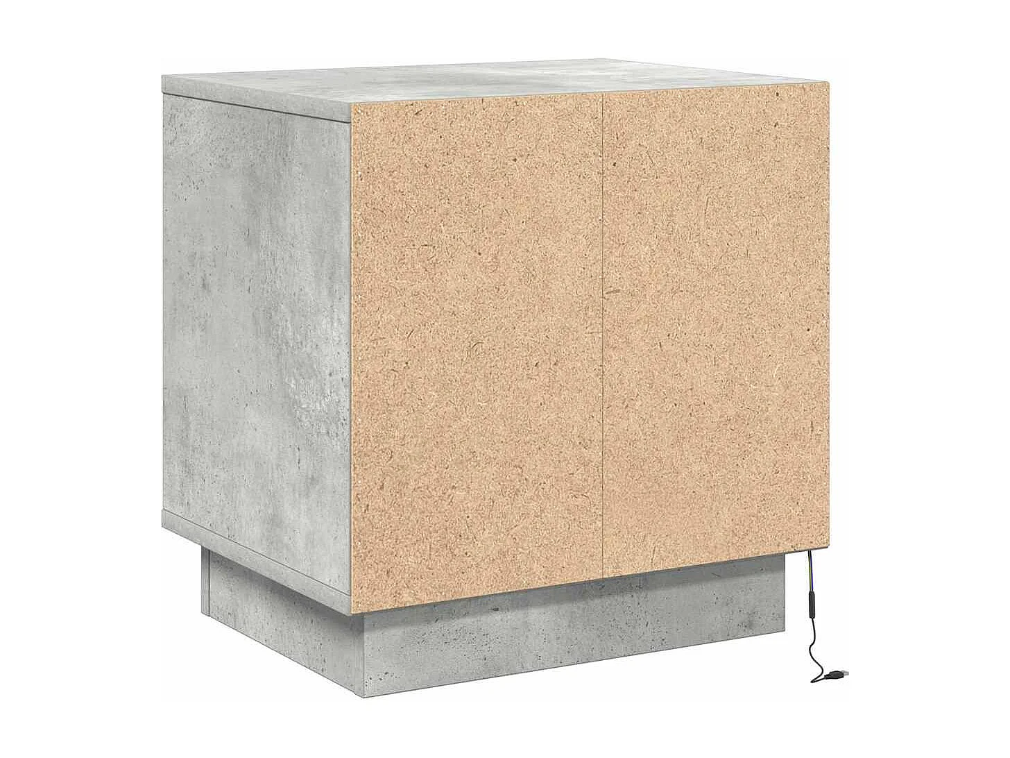 Lot de 2 Tables de chevet avec rangement Gris béton 44x34,5x45 cm