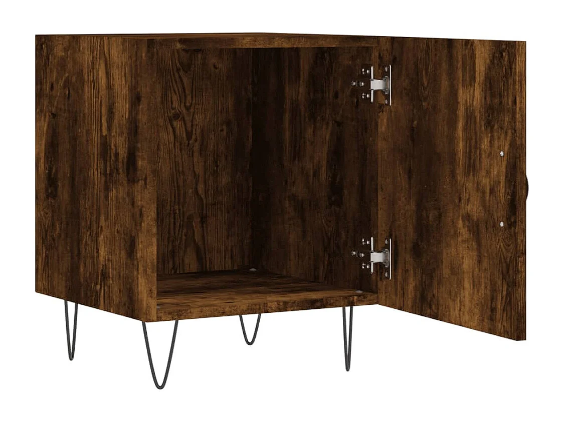 Table de chevet-Table d'appoint-Table de nuit chêne fumé 40x40x50 cm bois d'ingénierie