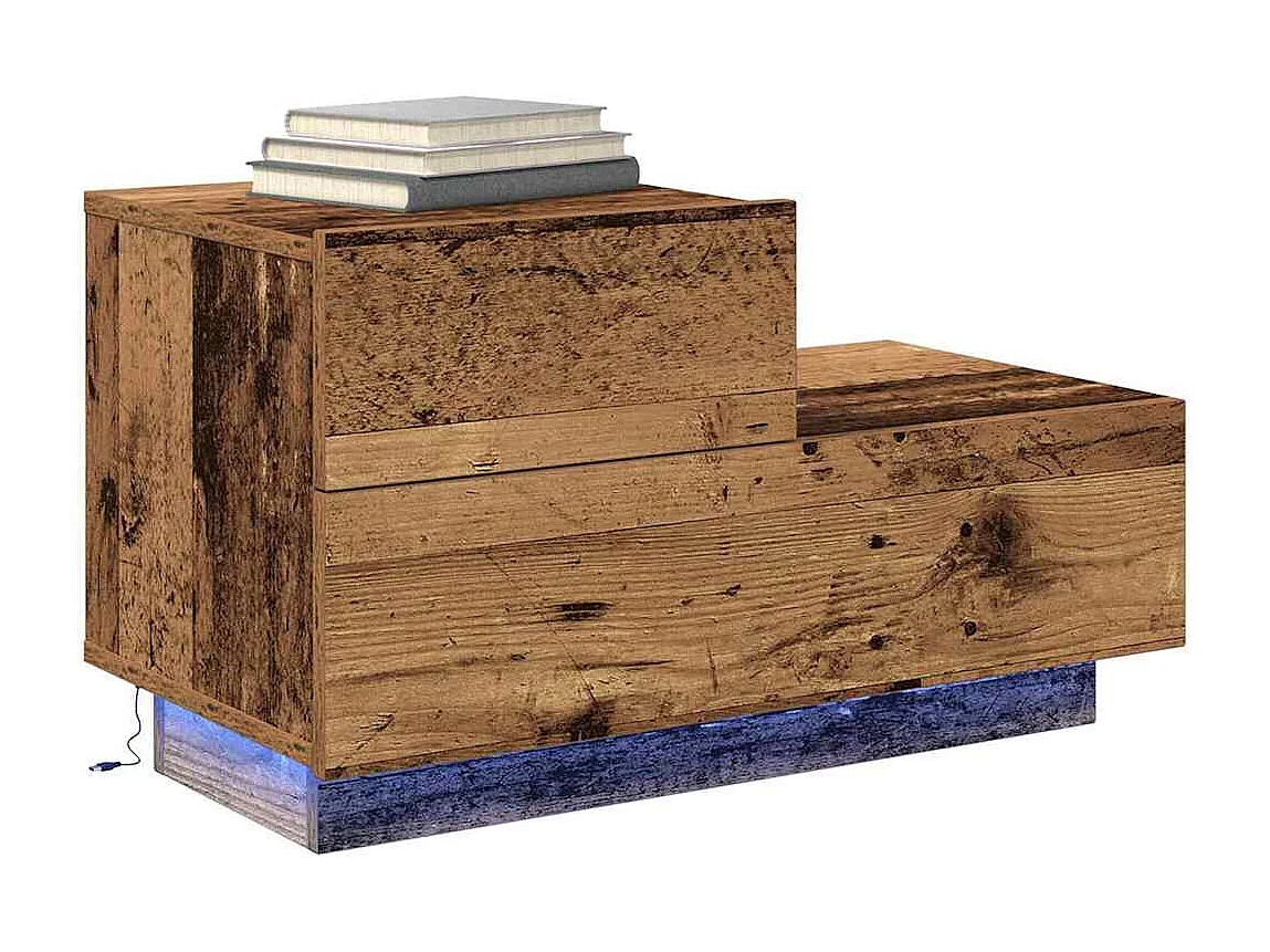 Mesita de Noche | Armario de Noche con cajón Madera Vieja 70x36x40.5 cm