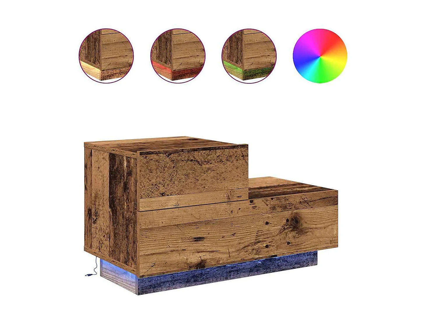 Mesita de Noche | Armario de Noche con cajón Madera Vieja 70x36x40.5 cm