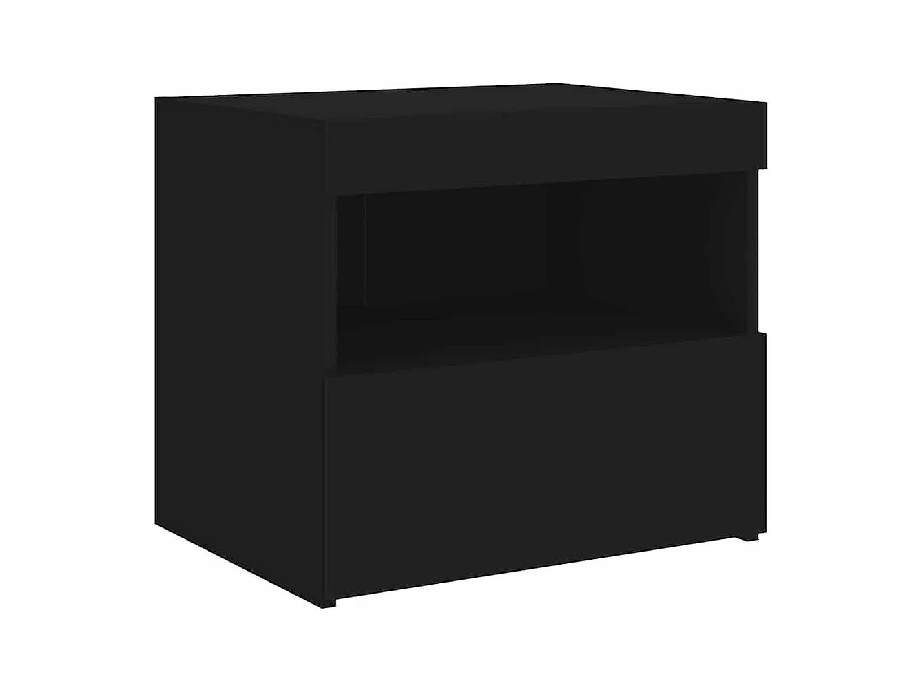 Mesitas de noche | Mesilla de noche con luces LED 2 unidades negro 50x40x45 cm