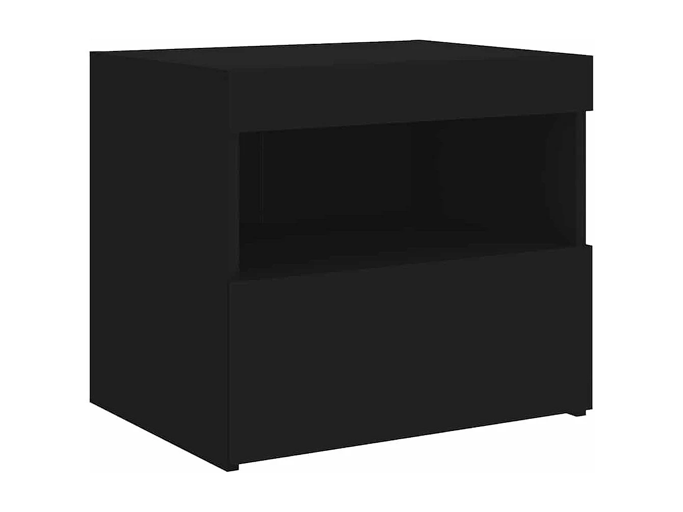 Mesitas de noche | Mesilla de noche con luces LED 2 unidades negro 50x40x45 cm