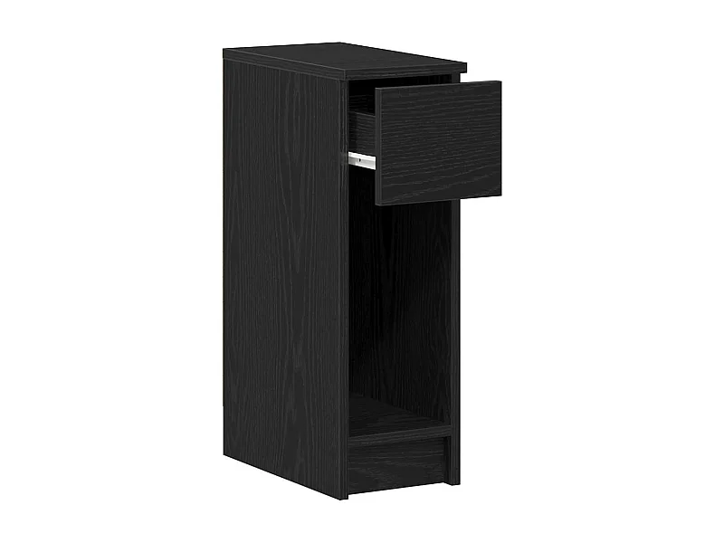 Mesilla de noche | Mesita de noche con cajón roble negro 20x36x60 cm