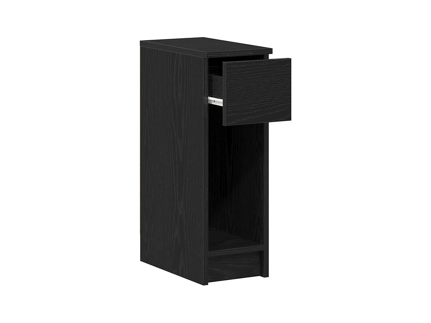 Mesilla de noche | Mesita de noche con cajón roble negro 20x36x60 cm