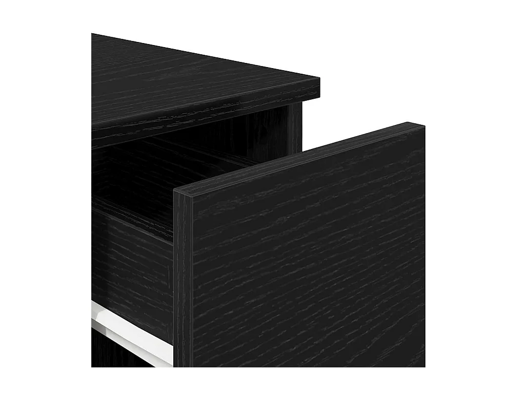 Mesilla de noche | Mesita de noche con cajón roble negro 20x36x60 cm