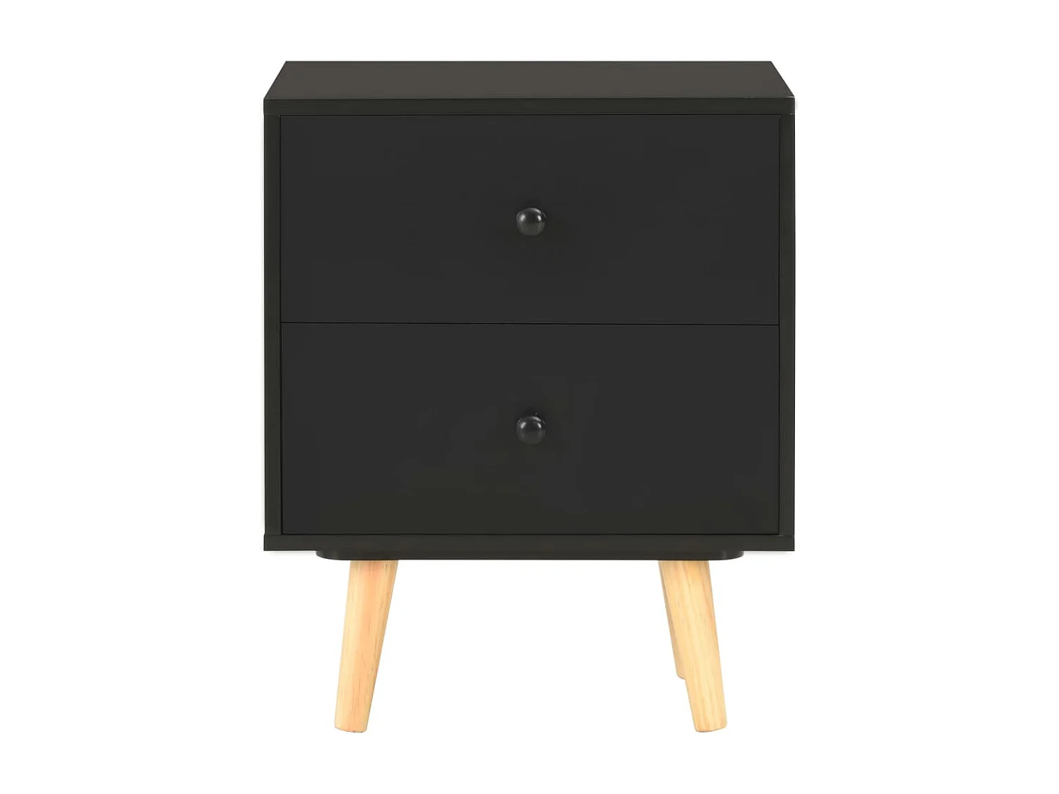 Mesitas de noche | Mesilla de noche 2 unidades madera maciza pino negro 40x30x50cm