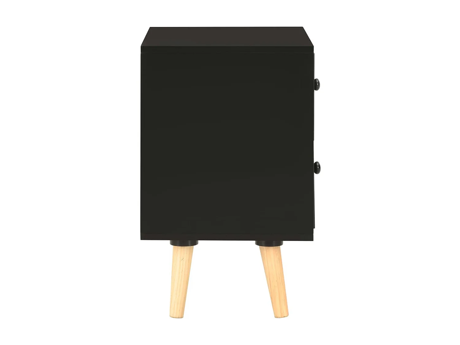 Mesitas de noche | Mesilla de noche 2 unidades madera maciza pino negro 40x30x50cm