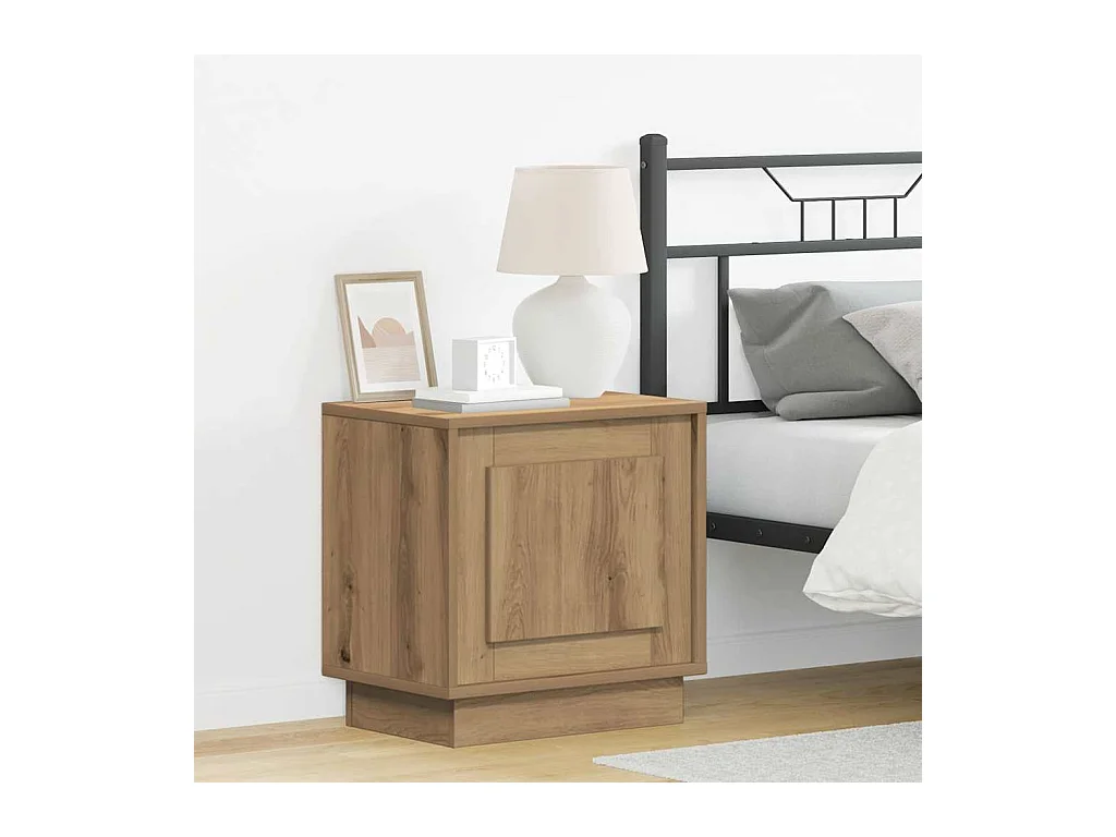 Mesita de Noche | Armario de Noche 2 uds Roble artisan 44x34.5x45 cm