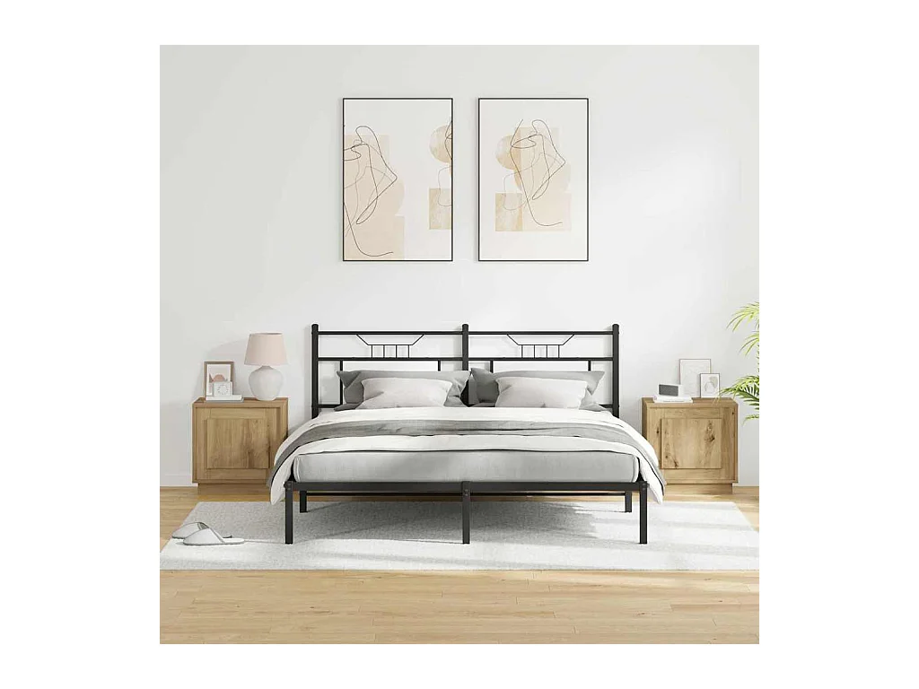 Mesita de Noche | Armario de Noche 2 uds Roble artisan 44x34.5x45 cm