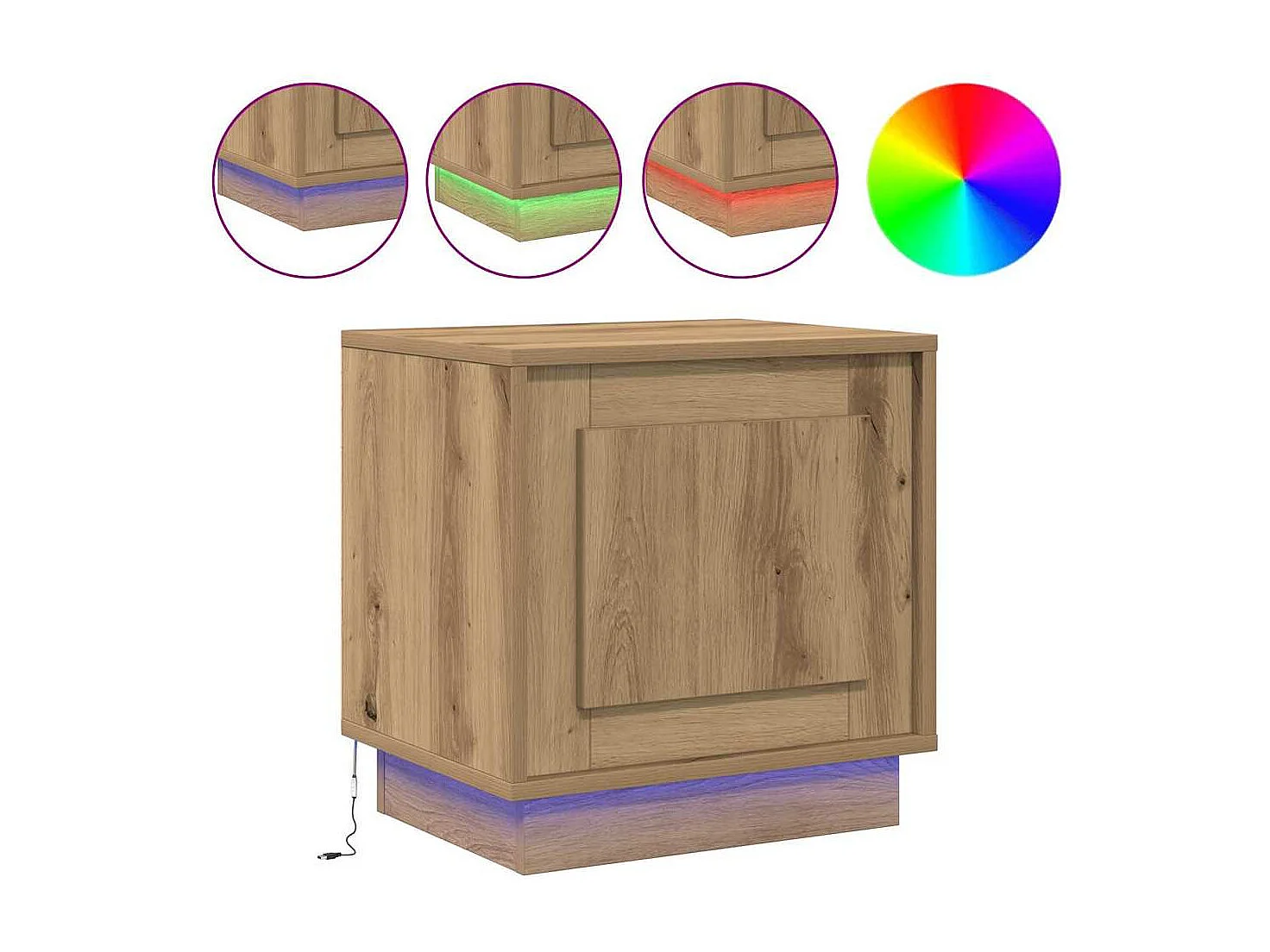 Nachttisch 2er Set-Beistelltisch Eiche handwerklich 44 x 34.5 x 45 cm SHL63425