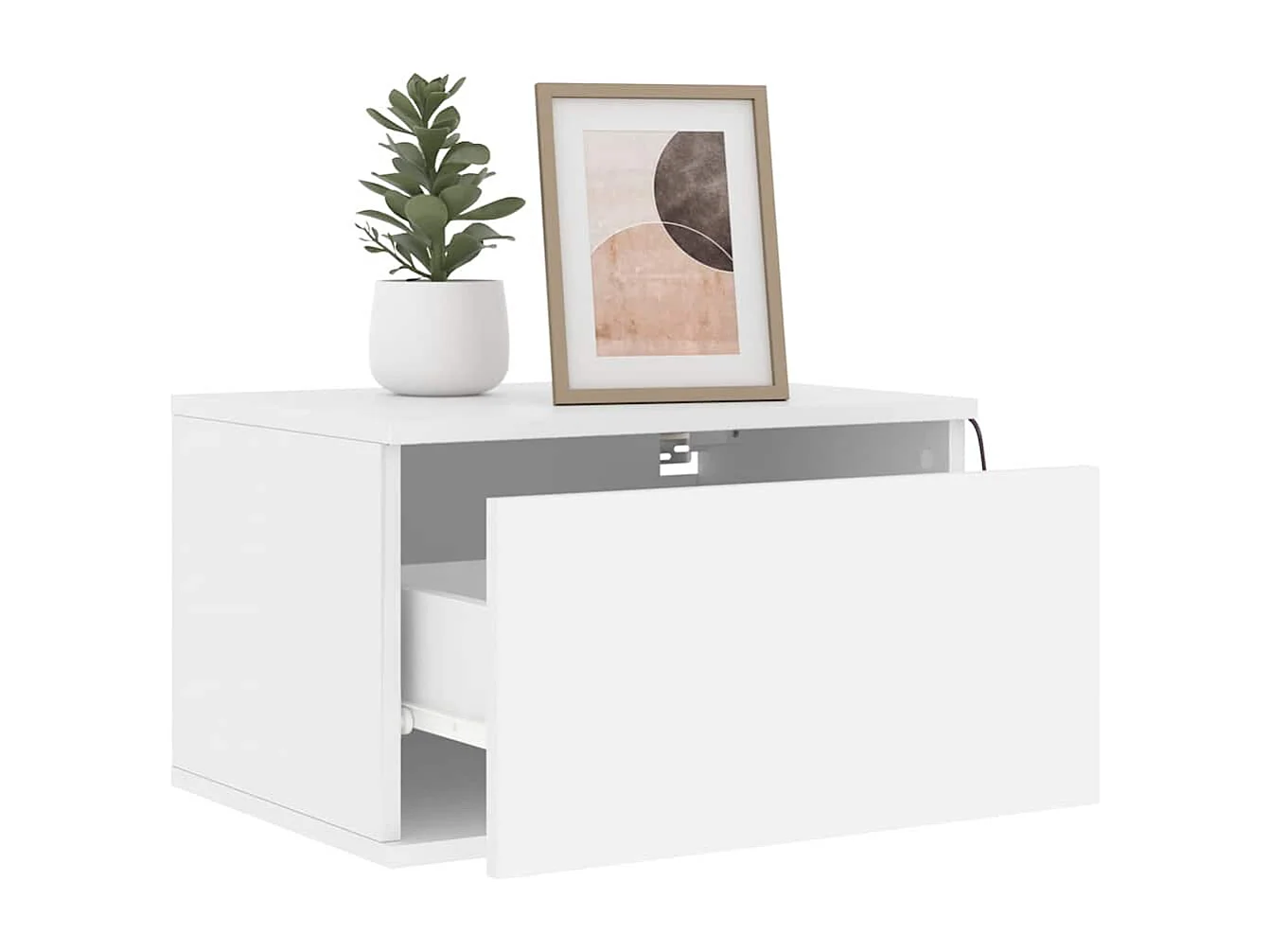 Mesita de noche | Mesilla de noche de pared con luces LED blanco