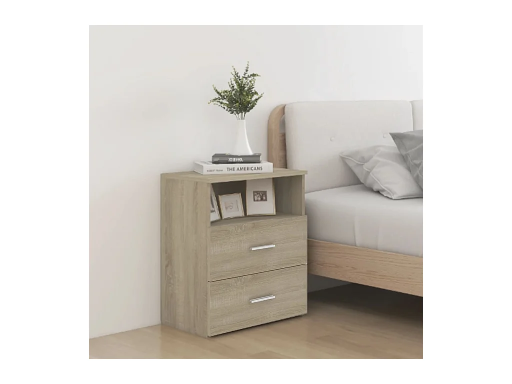 Table de chevet-Petite Table d'appoint-Table de nuit Chêne sonoma 50x32x60 cm