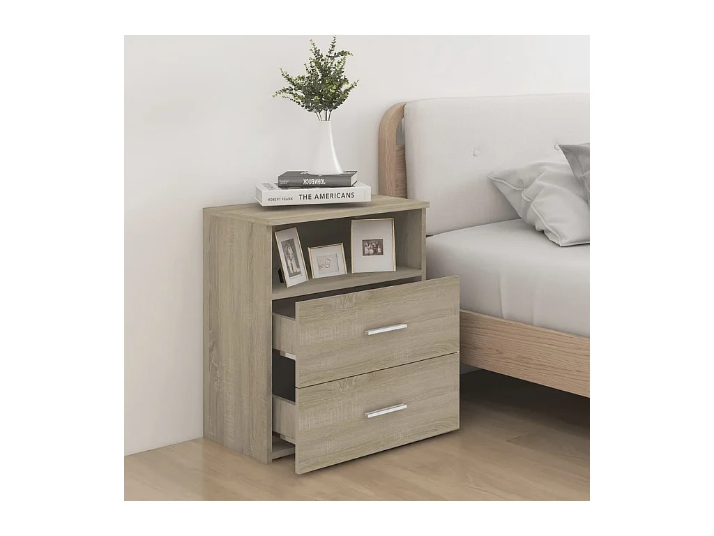 Table de chevet-Petite Table d'appoint-Table de nuit Chêne sonoma 50x32x60 cm