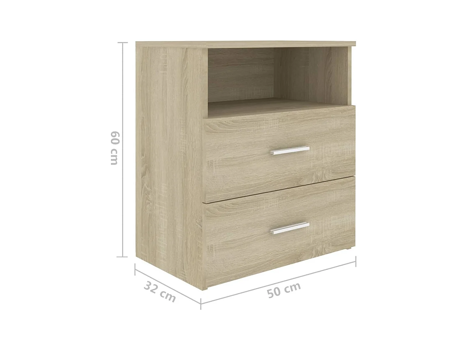 Table de chevet-Petite Table d'appoint-Table de nuit Chêne sonoma 50x32x60 cm