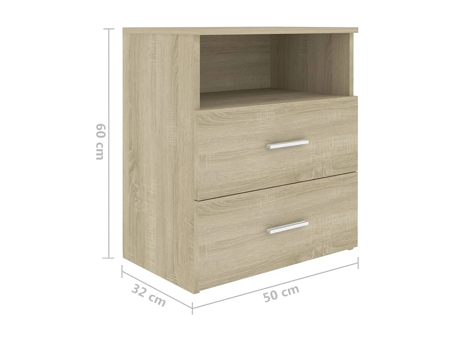 Nachttisch-Beistelltisch Sonoma-Eiche 50x32x60 cm SHL94003