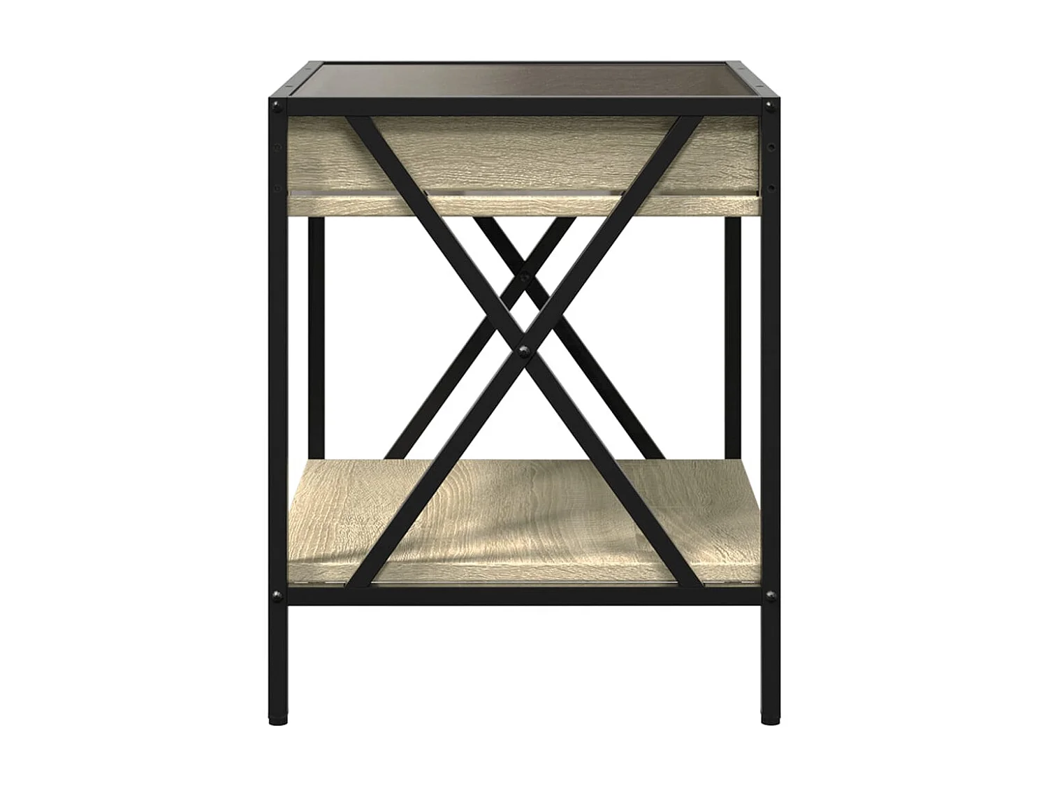 Nachttisch-Beistelltisch mit Infinity-LED Sonoma-Eiche 40x40x49 cm SHL5279