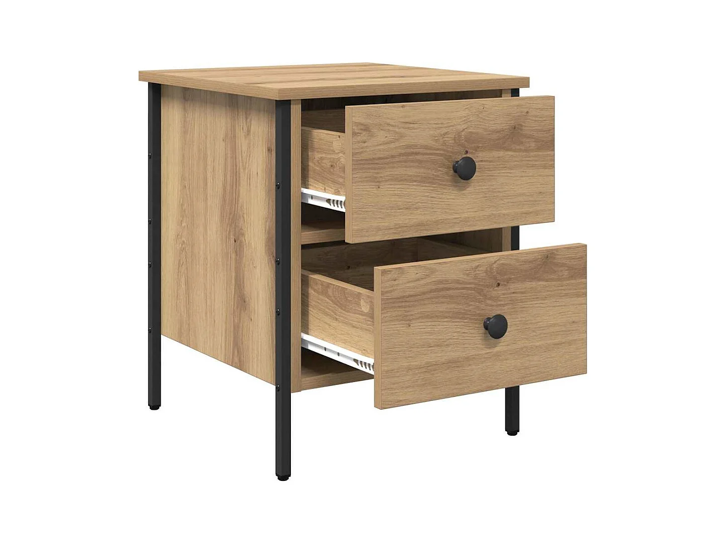 Mesita de Noche | Mesa auxiliar con cajón Roble artisan 40x42x50 cm