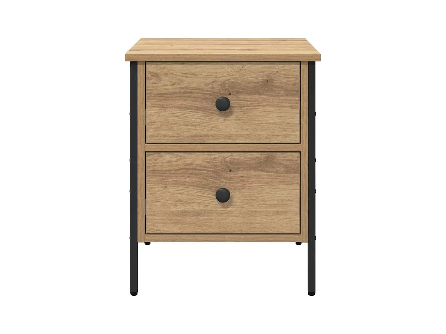 Mesita de Noche | Mesa auxiliar con cajón Roble artisan 40x42x50 cm