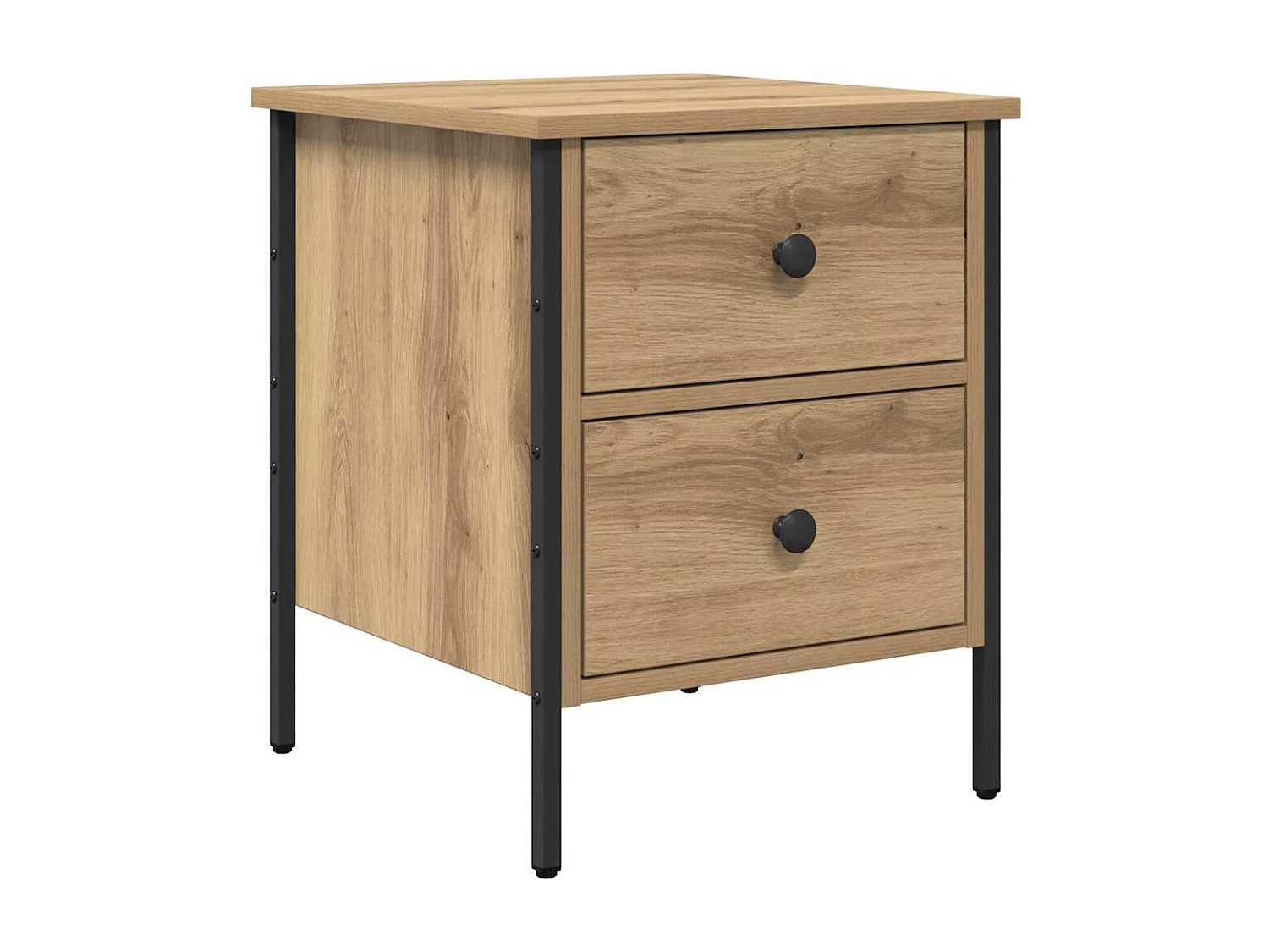 Mesita de Noche | Mesa auxiliar con cajón Roble artisan 40x42x50 cm