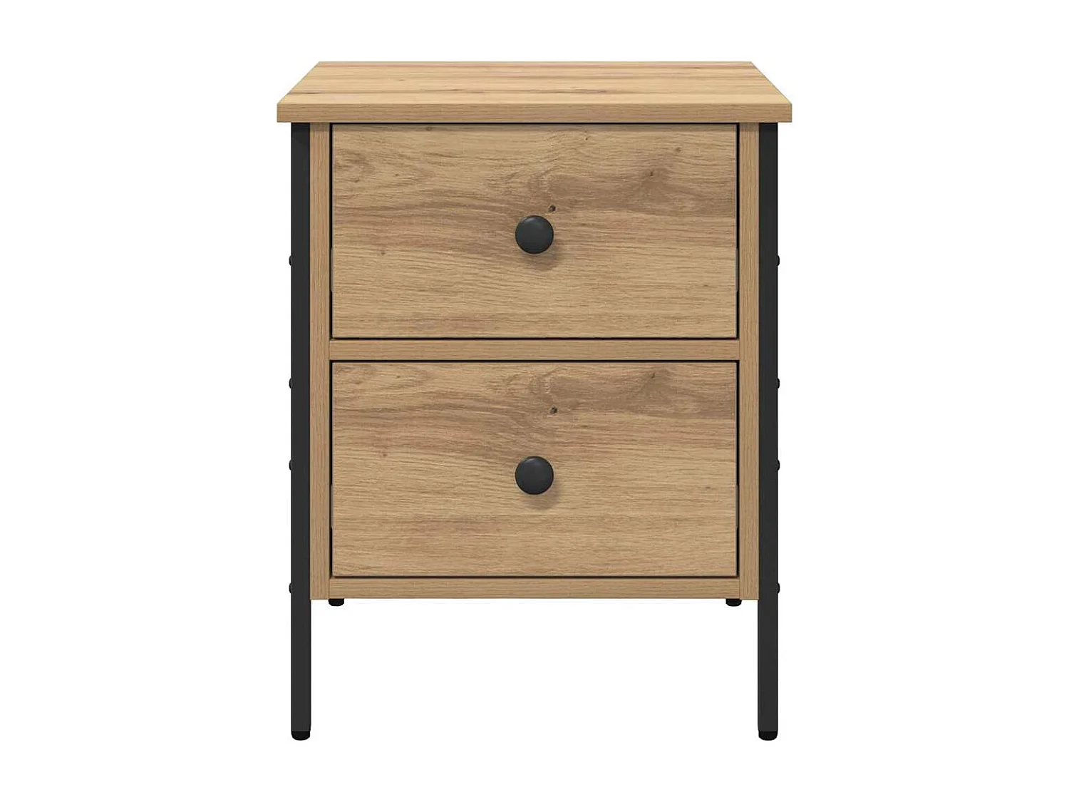 Mesita de Noche | Mesa auxiliar con cajón Roble artisan 40x42x50 cm