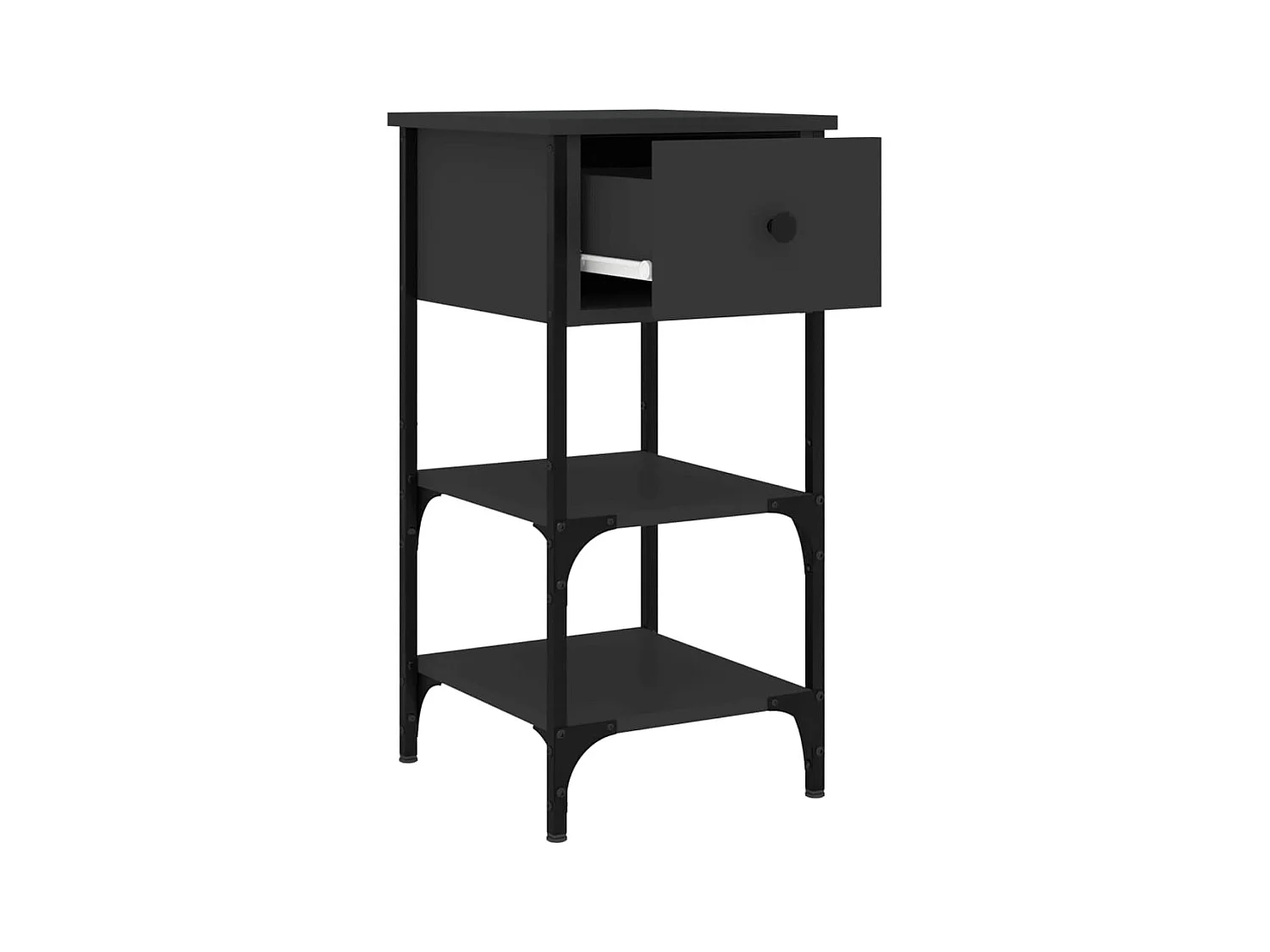 Mesitas de noche | Mesilla de noche 2 uds madera de ingeniería negro 34x36x70 cm