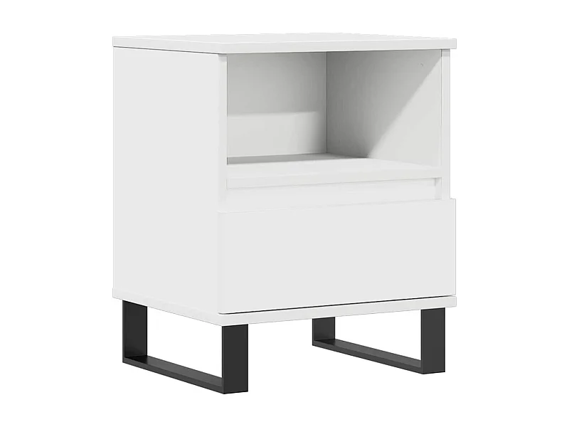 Mesita de noche | Mesilla de noche madera contrachapada blanco 40x35x50 cm