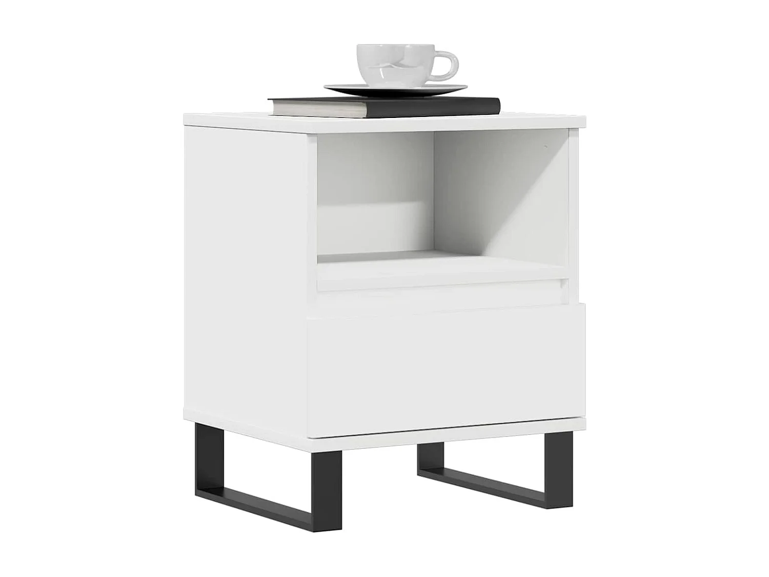 Nachttisch-Beistelltisch Weiß 40x35x50 cm Holzwerkstoff SHL49994